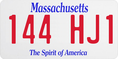 MA license plate 144HJ1