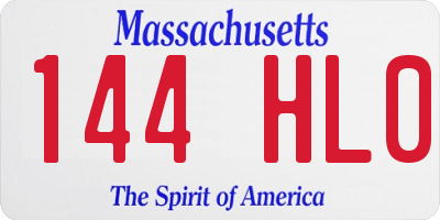 MA license plate 144HL0