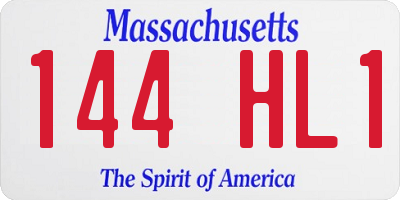 MA license plate 144HL1