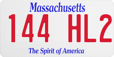 MA license plate 144HL2