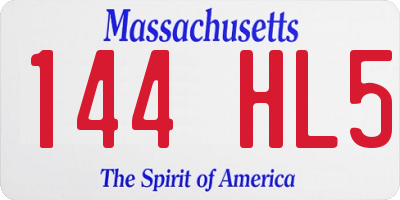 MA license plate 144HL5