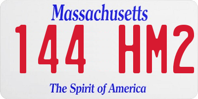 MA license plate 144HM2