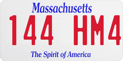 MA license plate 144HM4