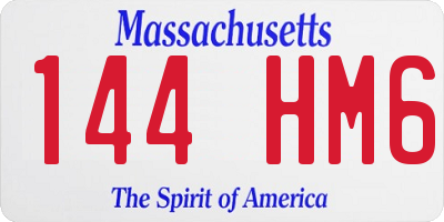 MA license plate 144HM6