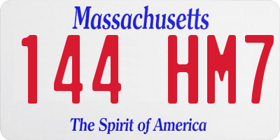 MA license plate 144HM7