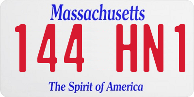 MA license plate 144HN1