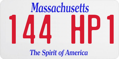 MA license plate 144HP1