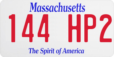 MA license plate 144HP2