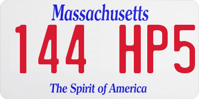 MA license plate 144HP5