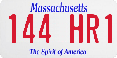 MA license plate 144HR1