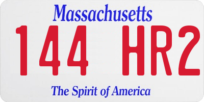 MA license plate 144HR2