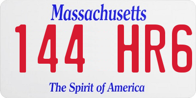 MA license plate 144HR6