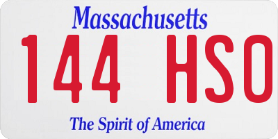 MA license plate 144HS0