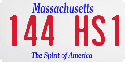 MA license plate 144HS1