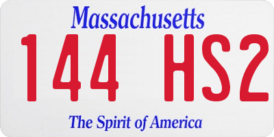 MA license plate 144HS2