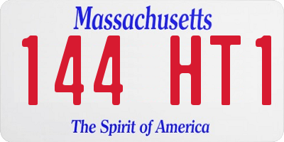 MA license plate 144HT1