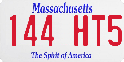 MA license plate 144HT5