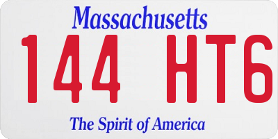 MA license plate 144HT6