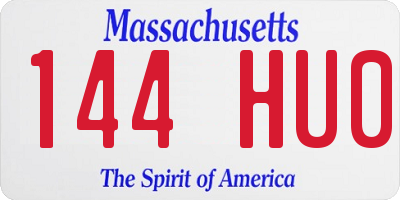 MA license plate 144HU0