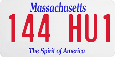 MA license plate 144HU1