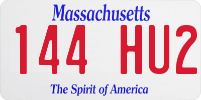 MA license plate 144HU2