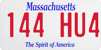 MA license plate 144HU4
