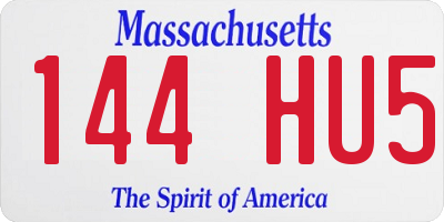 MA license plate 144HU5