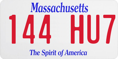 MA license plate 144HU7