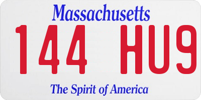 MA license plate 144HU9
