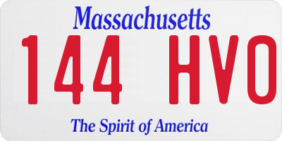 MA license plate 144HV0