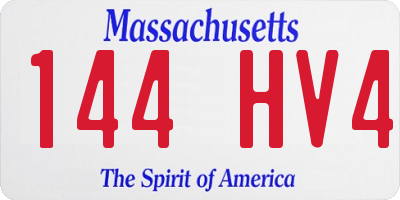 MA license plate 144HV4