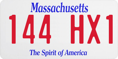 MA license plate 144HX1