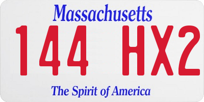 MA license plate 144HX2