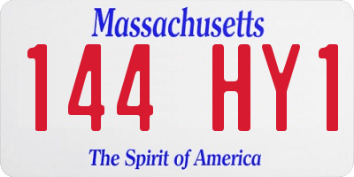 MA license plate 144HY1