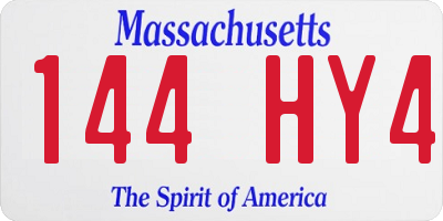 MA license plate 144HY4