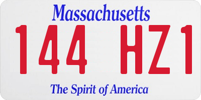 MA license plate 144HZ1