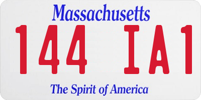 MA license plate 144IA1