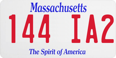 MA license plate 144IA2