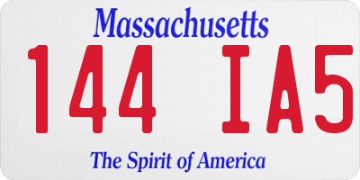 MA license plate 144IA5
