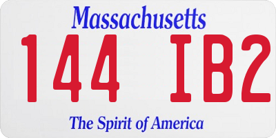 MA license plate 144IB2
