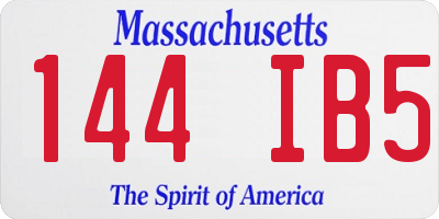 MA license plate 144IB5