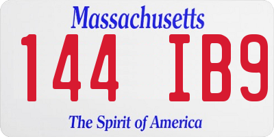 MA license plate 144IB9