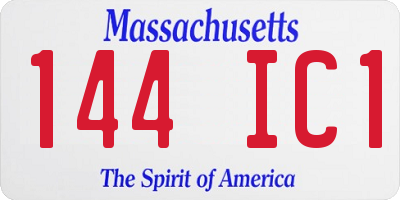 MA license plate 144IC1
