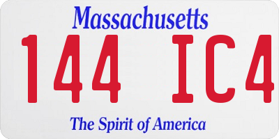 MA license plate 144IC4