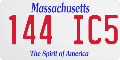 MA license plate 144IC5