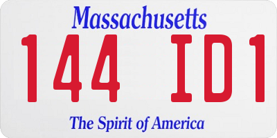MA license plate 144ID1
