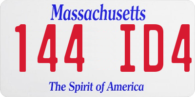 MA license plate 144ID4