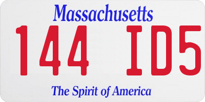 MA license plate 144ID5