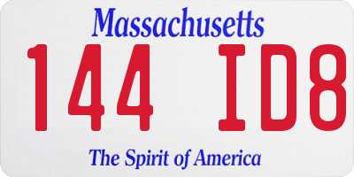 MA license plate 144ID8