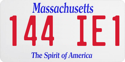 MA license plate 144IE1